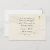 Carte De Remerciements Simple Rustic Leaves Parchment Orthodox Funeral (Dos)