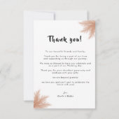 Carte De Remerciements Simple rustique élégant avec Mariage photo (Dos)