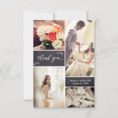 Carte De Remerciements Simple rustique Mariage Photo collage sur tableau  (Devant)