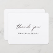 Carte De Remerciements Simple rustique noir Script Brown Mariage Kraft (Devant / Derrière)