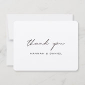 Carte De Remerciements Simple rustique noir Script Brown Mariage Kraft (Devant)