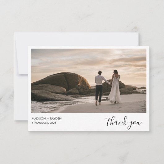 Carte De Remerciements Simple Sage Green Paysage Mariage photo (Devant)