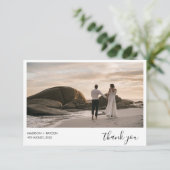 Carte De Remerciements Simple Sage Green Paysage Mariage photo (Debout devant)