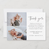 Carte De Remerciements Simple Script Baby Photo (Devant)