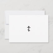 Carte De Remerciements Simple Script Black White Orthodox Funérailles (Dos)