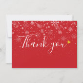 Carte De Remerciements Simple Script Christmas Snowflakes Thank You (Devant)