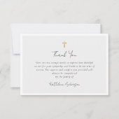 Carte De Remerciements Simple Script Cross Sympathy Funeral Photo (Devant)