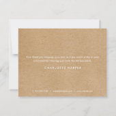 Carte De Remerciements Simple script d'entreprise Kraft rustique (Dos)