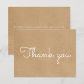 Carte De Remerciements Simple script d'entreprise Kraft rustique (Devant / Derrière)