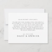 Carte De Remerciements Simple Script et Mariage photo plat (Dos)