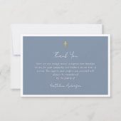 Carte De Remerciements Simple Script Gold Cross Sympathy Funeral (Devant)