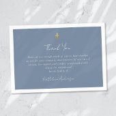 Carte De Remerciements Simple Script Gold Cross Sympathy Funeral