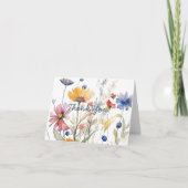 Carte De Remerciements Simple Script Jolies Fleurs Sauvages Boho (Devant)