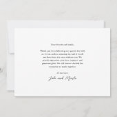 Carte De Remerciements Simple Script Love and Thanks Photo Mariage (Dos)