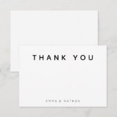 Carte De Remerciements Simple Script Mariage (Devant / Derrière)