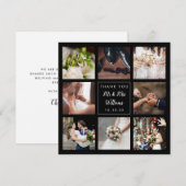 Carte De Remerciements Simple Script Mariage Photo Collage  (Devant / Derrière)
