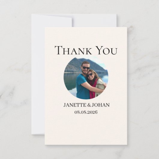 Carte De Remerciements Simple Script Modern Wedding Photo Thank You Card (Devant)