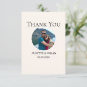 Carte De Remerciements Simple Script Modern Wedding Photo Thank You Card (Debout devant)