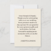 Carte De Remerciements Simple Script Modern Wedding Photo Thank You Card (Dos)