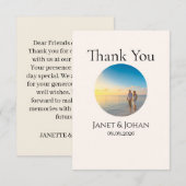 Carte De Remerciements Simple Script Modern Wedding Photo Thank You Card (Devant / Derrière)