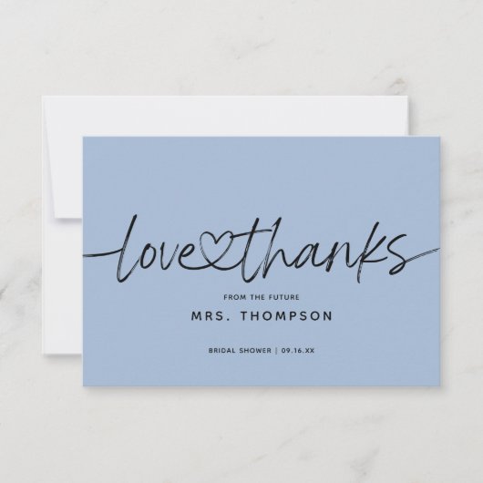 Carte De Remerciements Simple Script Moderne Mariage Amour et Remerciemen (Devant)