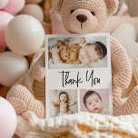Carte De Remerciements Simple script multiple photos collage bébé douche<br><div class="desc">Personnalisez ces cartes de remerciement pour bébé avec de belles photos de votre bébé. Merci à votre famille et à vos amis qui vous ont offert leur amour et vous ont présenté votre nouveau bébé avec des images qu'ils peuvent chérir pendant de nombreuses années à mesure que le bébé grandit....</div>