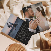 Carte De Remerciements Simple Script noir avec Mariage photo