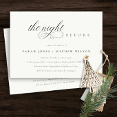 Carte De Remerciements Simple Script noir nuit blanche avant l'Invitation