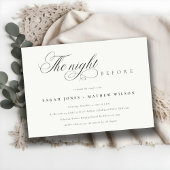 Carte De Remerciements Simple Script noir nuit blanche avant l'Invitation