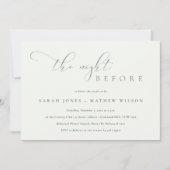 Carte De Remerciements Simple Script noir nuit blanche avant l'Invitation (Devant)