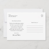 Carte De Remerciements Simple Script Photo Mariage (Dos)