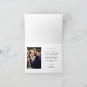 Carte De Remerciements Simple Script Photo Mariage (Intérieur)