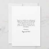 Carte De Remerciements Simple Script Portrait Photo de mariage (Dos)