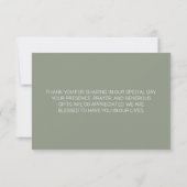 Carte De Remerciements Simple String Lights Sage Green Wedding (Dos)
