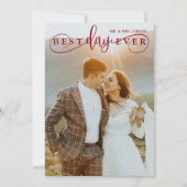 Carte De Remerciements Simple Style Bourgogne Best Day Ever 2 Photo (Devant)