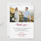 Carte De Remerciements Simple Style Bourgogne Best Day Ever 2 Photo (Dos)