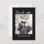 Carte De Remerciements Simple Stylish Heart Calligraphy Script Graduation (Devant)