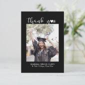 Carte De Remerciements Simple Stylish Heart Calligraphy Script Graduation (Debout devant)