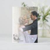 Carte De Remerciements Simple superposition photo Mariage de typographie  (Debout devant)