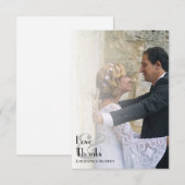 Carte De Remerciements Simple superposition photo Mariage de typographie  (Devant / Derrière)