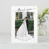 Carte De Remerciements Simple Wedding Thank You Message (Debout devant)