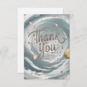 Carte De Remerciements Simple Whimsical Cosmic Celestial (Devant / Derrière)