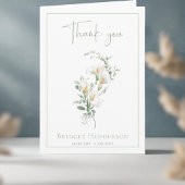 Carte De Remerciements Simple White Calla Lily Eucalyptus Sympathy