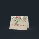 Carte De Remerciements Simple Winter par Christmas Greens Wedding<br><div class="desc">Thank you cards are a must ! The copy inside top can be kept, customized or deleted. The inside bottom is left blank for your personal, portaient la note. This Simple Winter design matches all of the Simple Winter Holiday Wedding designs. To make your changes select the "Personalize this matriplate"...</div>