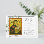 Carte De Remerciements Simples verdure Orthodoxe funérailles chrétiennes (Debout devant)