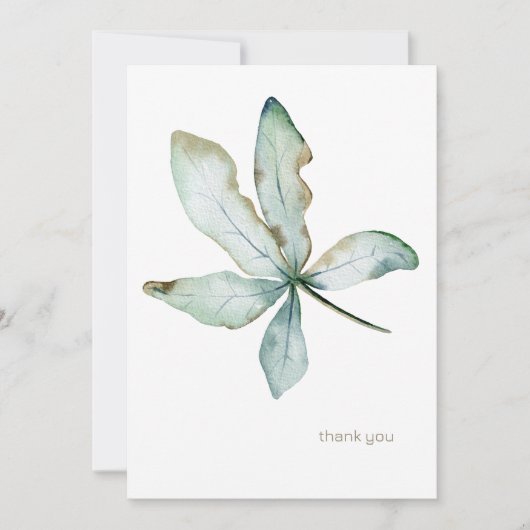 Carte De Remerciements Simplicité de la verdure tropicale personnalisée (Devant)