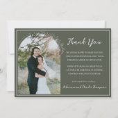 Carte De Remerciements Simplicité Florale 1 Mariage Vert Romarin (Devant)