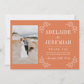 Carte De Remerciements Simplicité Florale 2 Mariage Corail (Devant)