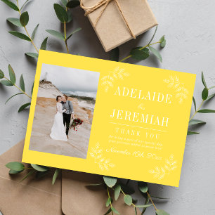 Carte De Remerciements Simplicité Florale 2 Mariage Tournesol
