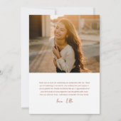 Carte De Remerciements Simplicité Rose Gold Script 2 Photo Graduation (Dos)